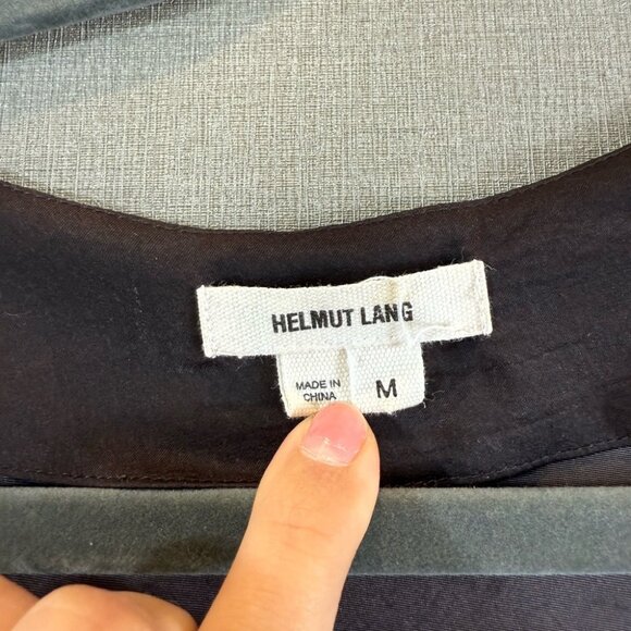 Helmut Lang Brown Satin Asymmetric Draped Blouse Top - Picture 6 of 11